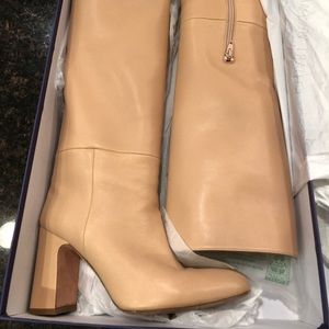 Women’s nude leather boots in size 8.5